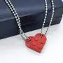 EASYSO Brick Heart Necklaces Set for Couples Friendship 2 Pieces Pendant with Strong Beads Chain Necklace Super Cute Jewelry Gift for for Women Men Girl Boy EASYSO Brick Heart Necklaces Set for Couples Friendship 2 Pieces Pendant with Strong Beads Chain Necklace Super Cute Jewelry Gift for for Women Men Girl Boy