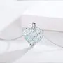 Waysles Heart Necklace, Opal Necklace for Women Heart Necklace Lot Pendant I Love You Jewelry Romantic Gift for Girlfriend Wife Mother Birthday Valentines Day