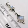 SilverStarJewel 925 Solid Silver Natural Cabochon Rainbow Moonstone Pendant 1.7'' 3.2 Grams
