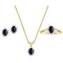 RYLOS Jewelry For Women 14K Yellow Gold Birthstone Jewelry Ring, Earring & Pendant Necklace Gemstone & Genuine Diamonds 6X4MM Birthstone Womens Jewelry Matching Friendship Gold Jewelry For Women