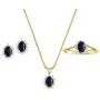 RYLOS Jewelry For Women 14K Yellow Gold Birthstone Jewelry Ring, Earring & Pendant Necklace Gemstone & Genuine Diamonds 6X4MM Birthstone Womens Jewelry Matching Friendship Gold Jewelry For Women