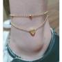 HUASAI Initial Anklet Bracelets for Women Dainty Layered Beads Heart Letter Gold Ankle Bracelets for Teen Girls Foot Ankle Jewelry