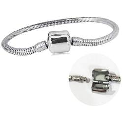 SBI Jewelry Stainless Steel Charm Bracelets for Bead Charms Snake Chain for Women Girls Birthday Gift