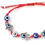 kelistom Kabbalah Multi Evil Eye Hamsa Hand Red String Bracelet for Protection and Luck, Handmade String Bracelets for Women Men Teens, 1/2 PCS/Pack