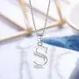 BriLove Women 925 Sterling Silver Cubic Zirconia 26 Initial Letter Alphabet Pendant Necklace