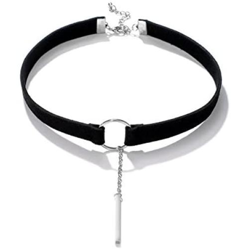 Black Choker Necklace for Women and Girls Velvet Choker with O Ring, Cross, Lace Tattoo
