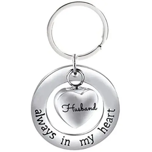 NextStone Family Stainless Steel Always in My Heart Ashes Urn Necklace Heart Pendant Keychain Cremation Jewelry Gift NextStone Family Stainless Steel Always in My Heart Ashes Urn Necklace Heart Pendant Keychain Cremation Jewelry Gift