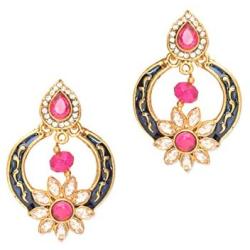 Crunchy Fashion Bollywood Style Traditional Indian Jewelry Peacock Chandbali Earrings for Women/Girls
