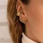 Hoop Earrings For Women 14K Gold Croissant Earrings Twisted Round Hoop Earrings Chunky Hoop Earrings 925 Sterling Silver Earrings