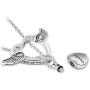 TCHYUN Angel Wing Dad Locket Urn Necklace Ashes Walmart Pendant Love Heart Cremation Memorial Jewelry with Funnel Kit