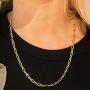 Lifetime Jewelry 4.5mm Rounded Figaro Chain Necklace for Men & Women 24k Gold Plated