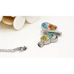 COCO Park Butterfly Ashes Memorial Keepsake Stianless Steel Urn Pendant Necklace Cremation Jewelry