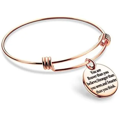 You are Braver Stronger Smarter than you think Inspirational Expandable Bangle Bracelet Women You are Braver Stronger Smarter than you think Inspirational Expandable Bangle Bracelet Women