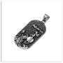 Xusamss Punk Rock Titanium Steel Twelve Constellation Dog Tag Pendant Crystal Necklace,24'' Box Chain