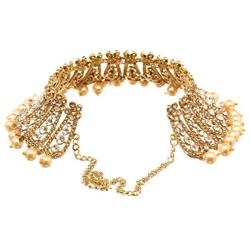 Bindhani Womens Indian Jewelry Heavy Look Bridal Wedding Party Wear Crafted Brides Fashion Gold Plated Kundan Choker Necklace Earrings Tikka Bollywood Style Jewellery Tika Set for Bridemaids