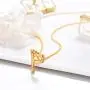 FOCALOOK Small Bamboo Initial Letter Pendant Necklace 18K Gold Plated Choker Necklaces for Women 14-16 Inch Adjustable