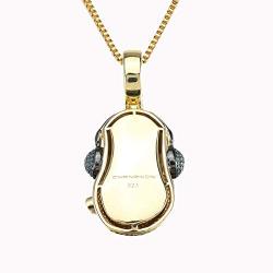 KMASAL Iced Out Rock Orangutan Pendant 18k Gold Plated Lab Diamond Hip Hop Necklace Gold Color Copper Pendent for Men Women Jewelry with Stainless Steel Rope Chain