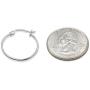 Sterling Silver Small High Polished Round Thin Lightweight Unisex Click-Top Hoop Earrings, Choose a Size & Metal
