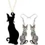 DUOWEI Acrylic Cute Sphynx Cat Earrings Necklace Sets Canadian Hairless Drop Dangle Pendant Jewelry Charms Gifrs for Women Teens Little Girls