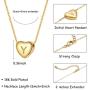 SANNYRA Dainty Initial Necklace 14K Gold White Gold Rose Gold Plated Letters A-Z 26 Alphabet Heart Pendant Necklace for Women，Valentines Day Gifts