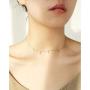 Tiny Heart Star Moon Cross Infinity Love Pendant Necklace for Women Girls Kids 925 Sterling Silver 14K Gold Plated Simple Mini Cute Petite Choker Tassel Chain Multiple Jewelry Set (Gold Coin Choker)