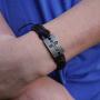 epiphaneia Christian Cross Black Leather Bracelet Adjustable - Vintage Look - Men & Women. Mens bracelets & jewelry. Gift for Fathers day, Christmas, gifts for religious faith, Christians.