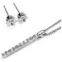 NEOGLORY Platinum Plated CZ Cubic Zirconia Bar Necklaces Stud Earrings Jewelry Sets for Sensitive Skin NEOGLORY Platinum Plated CZ Cubic Zirconia Bar Necklaces Stud Earrings Jewelry Sets for Sensitive Skin