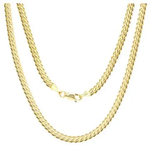 Nuragold 14k Yellow Gold 4mm Solid Miami Cuban Link Chain Pendant Necklace, Mens Jewelry Lobster Clasp 18'' 20'' 22'' 24'' 26'' 28'' 30'' Nuragold 14k Yellow Gold 4mm Solid Miami Cuban Link Chain Pendant Necklace, Mens Jewelry Lobster Clasp 18'' 20'' 22'' 24'' 26'' 28'' 30''