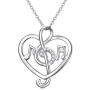 S925 Sterling Silver Musical Note Pendant Necklace, Box Chain 18 inches