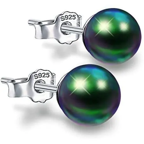 Sterling Silver Pearl Earrings Hypoallergenic Studs Round Ball Pearl Earrings White Button Pearl Beads Earrings Piercing Earrings Gift for Women,Girls Sterling Silver Pearl Earrings Hypoallergenic Studs Round Ball Pearl Earrings White Button Pearl Beads Earrings Piercing Earrings Gift for Women,Girls