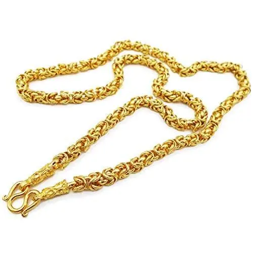 arrawana77 Necklace Jewelry Chain Gold 22k 23k 24k Thai Baht Yellow Gold Plated Link Necklace 26 Inch, 60 Grams, 6 MM for Buddha Pendant, The Look & Feel of Solid Gold arrawana77 Necklace Jewelry Chain Gold 22k 23k 24k Thai Baht Yellow Gold Plated Link Necklace 26 Inch, 60 Grams, 6 MM for Buddha Pendant, The Look & Feel of Solid Gold