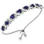 Belinda Jewelz Womens Sterling Silver Birthstones Adjustable XO Bolo Bracelet