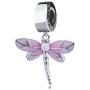 EVESCITY Limited Edition Pink Dragonfly Dangle 925 Sterling Silver Bead For Charms Bracelets ♥ Best Jewelry Gifts for Her ♥
