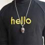 Suger Skull Pendant Necklace for Men with Red CZ Eyes Stainless Steel Pendant with Chain for Women Men Rapper Punk Hip Hop Jewelry