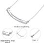 Balance Tube Bar Necklace,Sterling Silver Bar Pendant 18'' chain,Dainty Geometric Horizontal Necklace for Women Men,Stick Charm Minimalist Bar Jewelry Birthday Gift(with gift box)