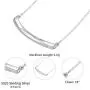 Balance Tube Bar Necklace,Sterling Silver Bar Pendant 18'' chain,Dainty Geometric Horizontal Necklace for Women Men,Stick Charm Minimalist Bar Jewelry Birthday Gift(with gift box)
