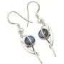 SilverStarJewel 925 Solid Sterling Silver Cabochon Labradorite Earrings 1.8'' Fashion Stone SilverStarJewel 925 Solid Sterling Silver Cabochon Labradorite Earrings 1.8'' Fashion Stone
