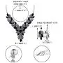 EVER FAITH Womens Crystal Elegant Bridal Cluster Flower Leaf Drop Necklace Earrings Set