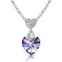 RIMAYZI Platinum-Plated Forever Love 3 Heart Crystals Necklace for Women Girl Pendant with Elegant Box Dainty Anniversary Jewelry Valentines Day Gifts for her