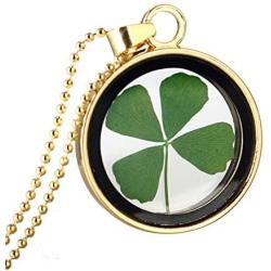 LC0507 Natural Four-Leaf Clover Necklace Simple Hollow Lucky Jewellery