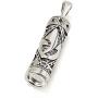 Sterling Silver 925 Mezuzah & Scroll Pendant With Shin Shadai Kabbalah Symbol + FREE Silver Chain