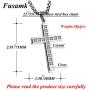 Fusamk Fashion Religious Titanium Steel Crystal Cross Pendant Necklace,22'' Link Chain