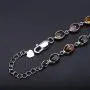 QITIAN 925 Sterling Silver Bracelet - 4.38Ct Oval Mixed Bracelet Birthstone Bracelet Nature Tourmaline Bracelet Christmas Gift For Women Girls, Chain Length 6.7''+1.2'' Extend