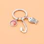 UJIMS Fishing Hook Keychain with Fish Charm Fish Lover Gift for Dad Husband Boyfriend Fisherman Jewelry Fishing Lure Gifts