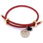 18K Gold Plated Saint Benedict Red String Bracelet Adjustable Charm Genuine Jetstone