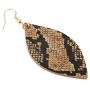 Bohemian Delicate Lightweight Cork Geometric Earrings - Animal Print Leopard Snake Python Teardrop, Marquise Leaf Fringe, Rhombus Drop Dangles