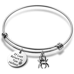 G-Ahora If Lost Return to Tom Holland Spiderman Bracelet Gift for Daughter Friends Spiderman Lover Marvel Jewelry(Lost Return BR)