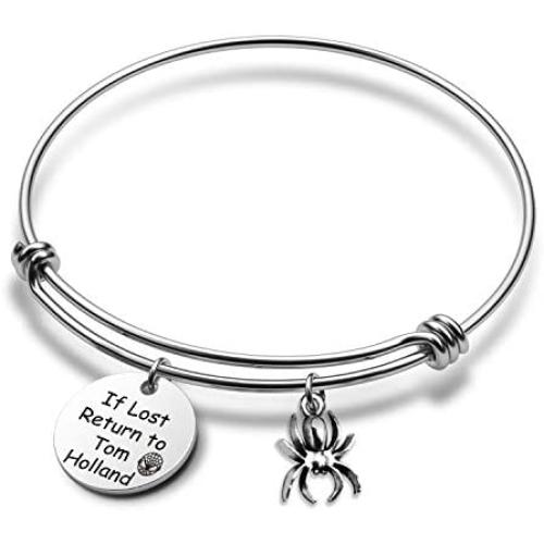 G-Ahora If Lost Return to Tom Holland Spiderman Bracelet Gift for Daughter Friends Spiderman Lover Marvel Jewelry(Lost Return BR)