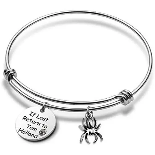 G-Ahora If Lost Return to Tom Holland Spiderman Bracelet Gift for Daughter Friends Spiderman Lover Marvel Jewelry(Lost Return BR)