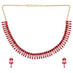 Efulgenz Indian Bollywood Gold Plated Crystal Rhinestone CZ Wedding Bridal Choker Necklace Earring Jewellery Set